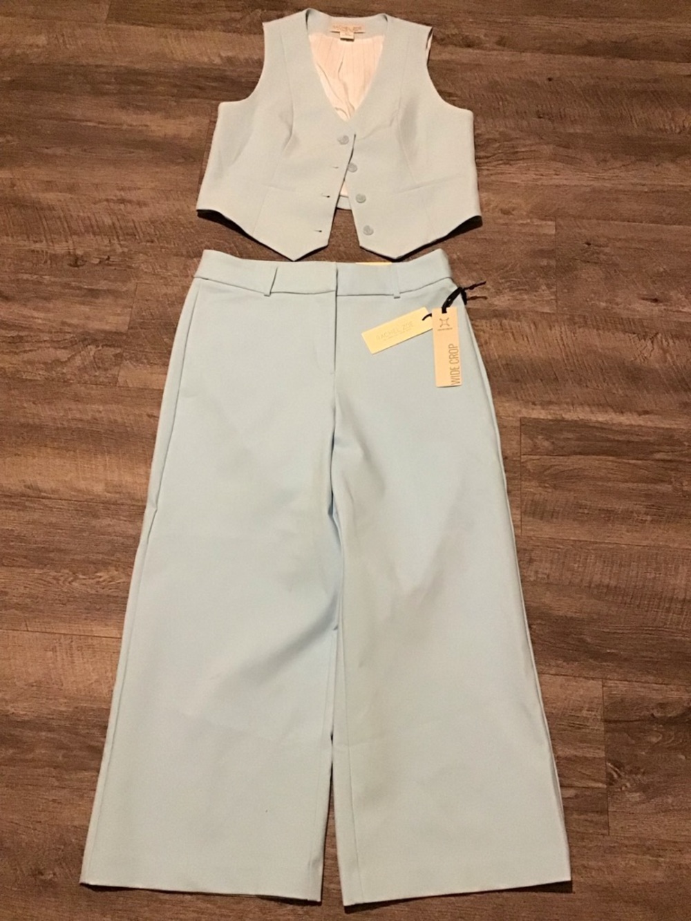 Rachel Zoe Light Blue Wide Leg Pants with Matching Vest